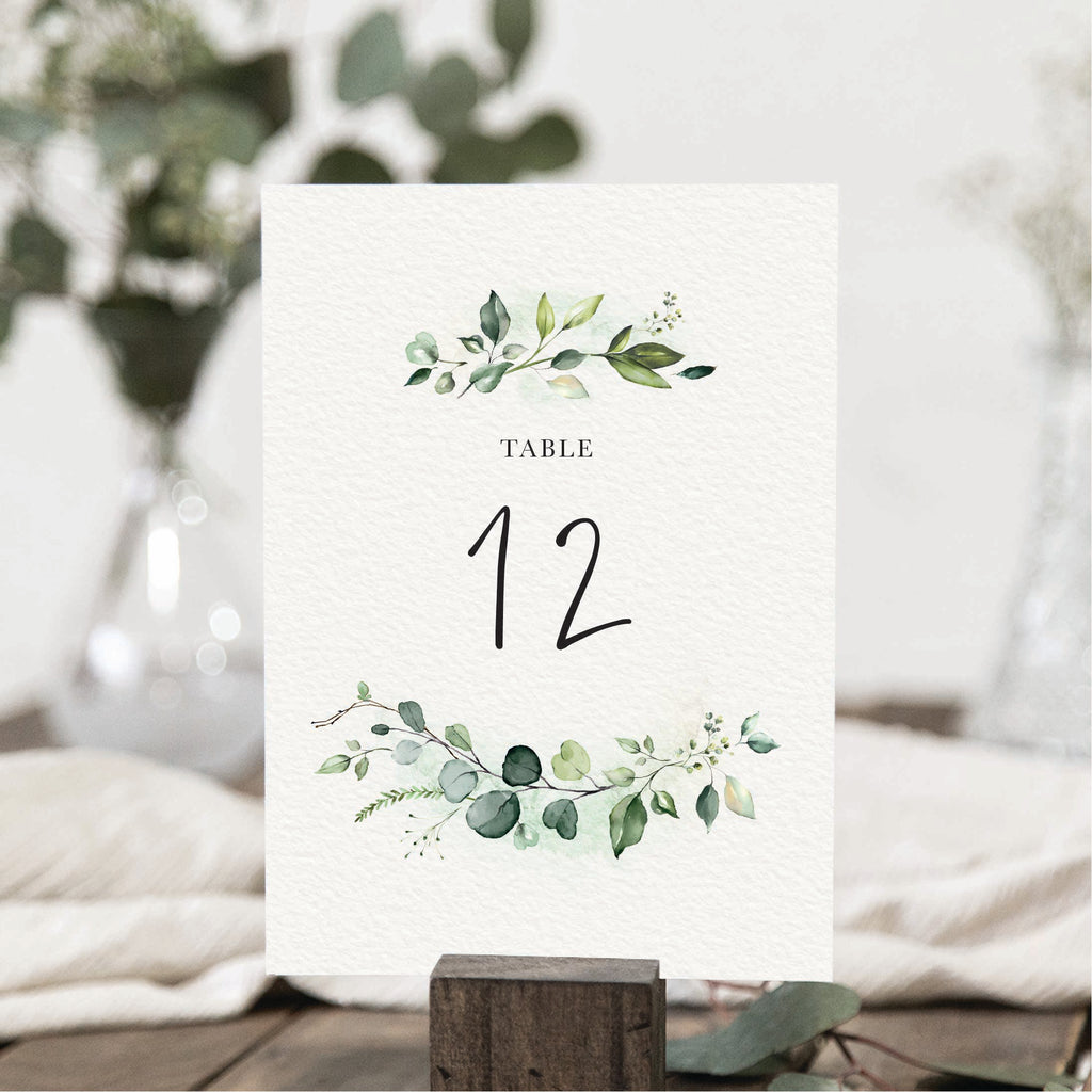 Evergreen Table Numbers