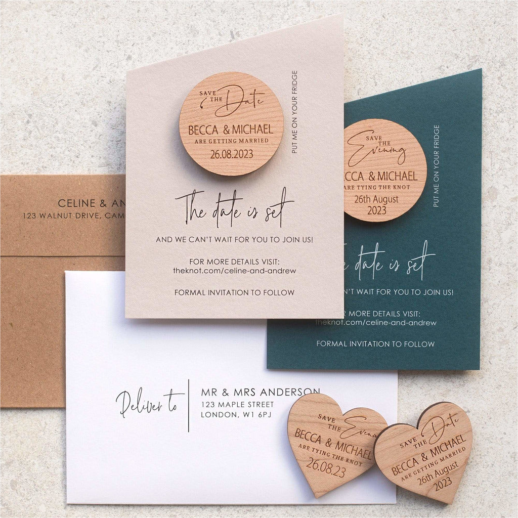Angled save the date magnet with cards NIVI Design