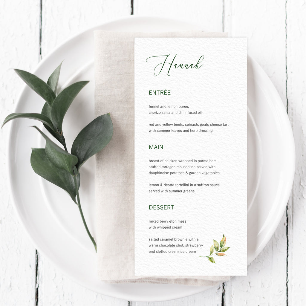 Menu Cards