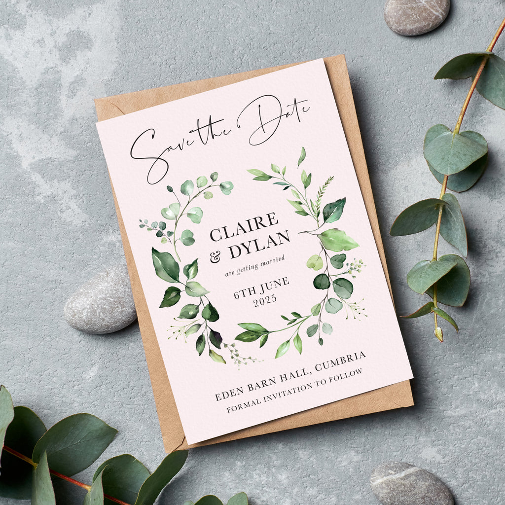 Evergreen Save the date cards ERGN100b