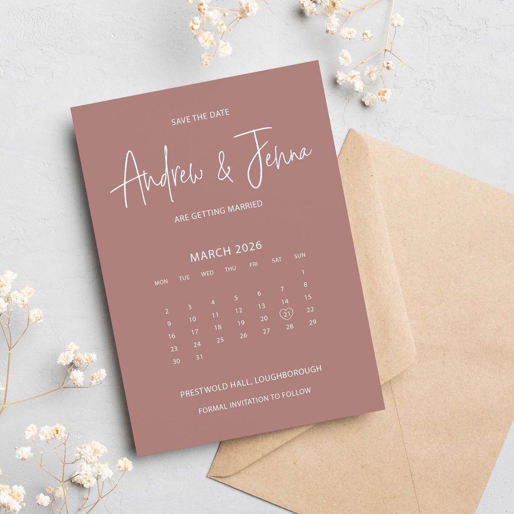 Calendar script save the date cards JENNA103