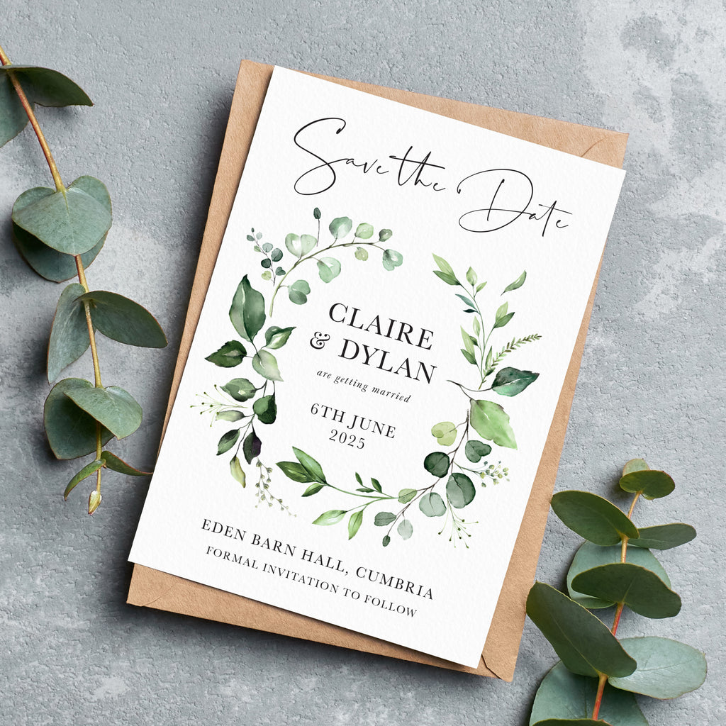 Evergreen Save the date cards ERGN100b