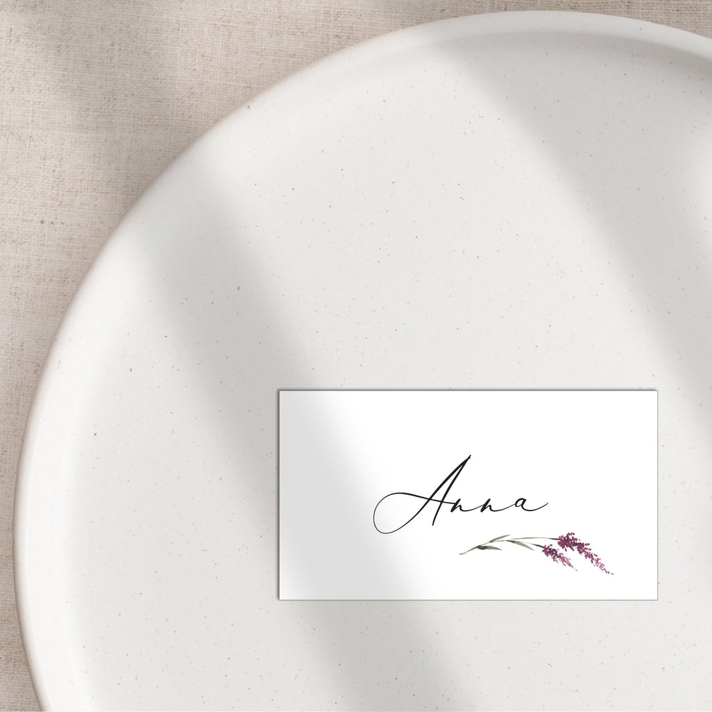 Wildflower flat place cards