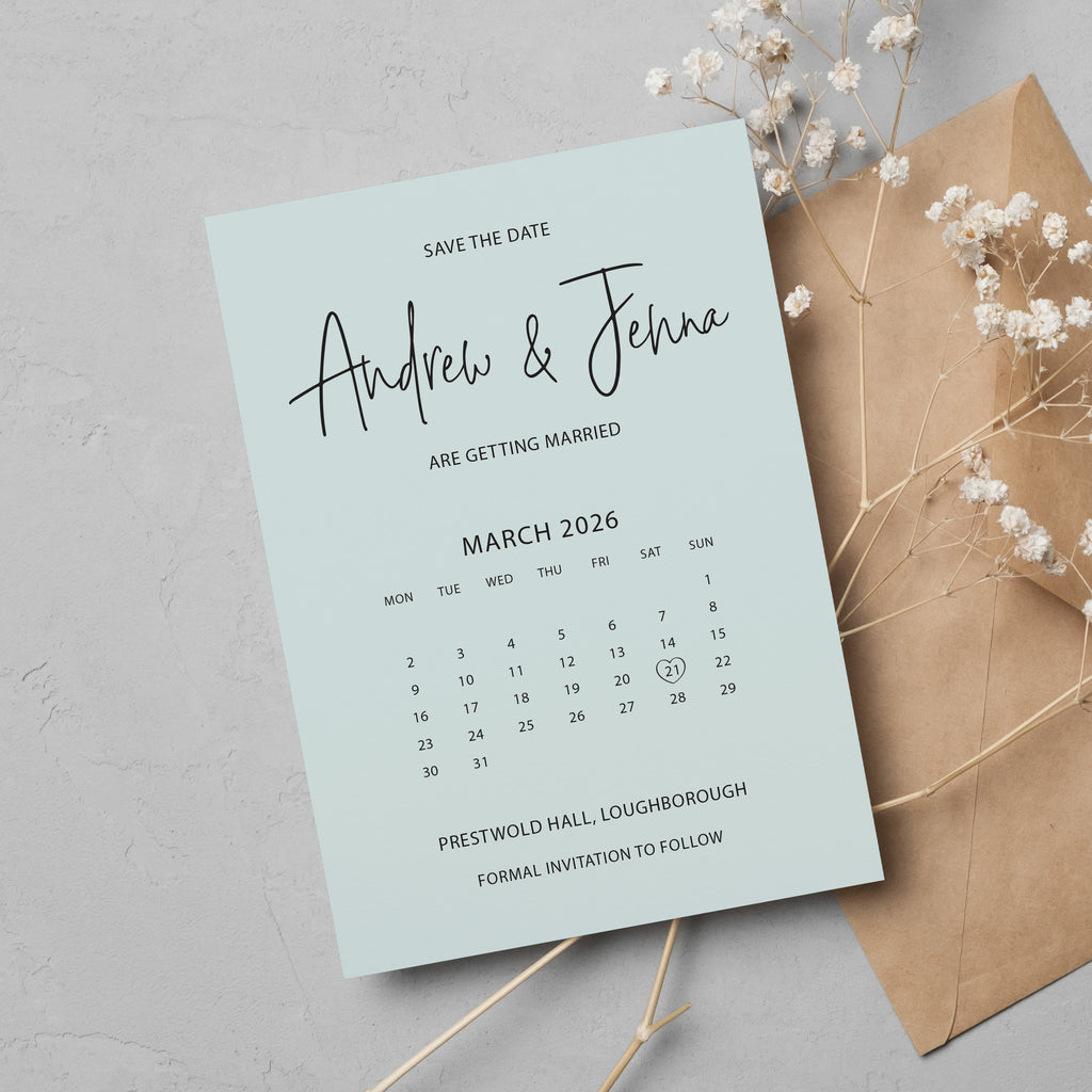 Calendar script save the date cards JENNA103