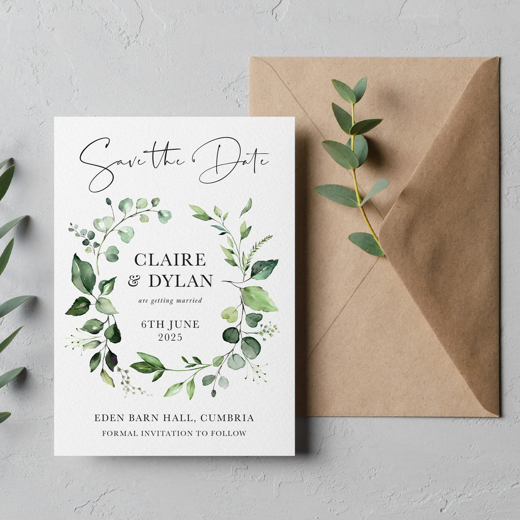 Evergreen Save the date cards ERGN100b