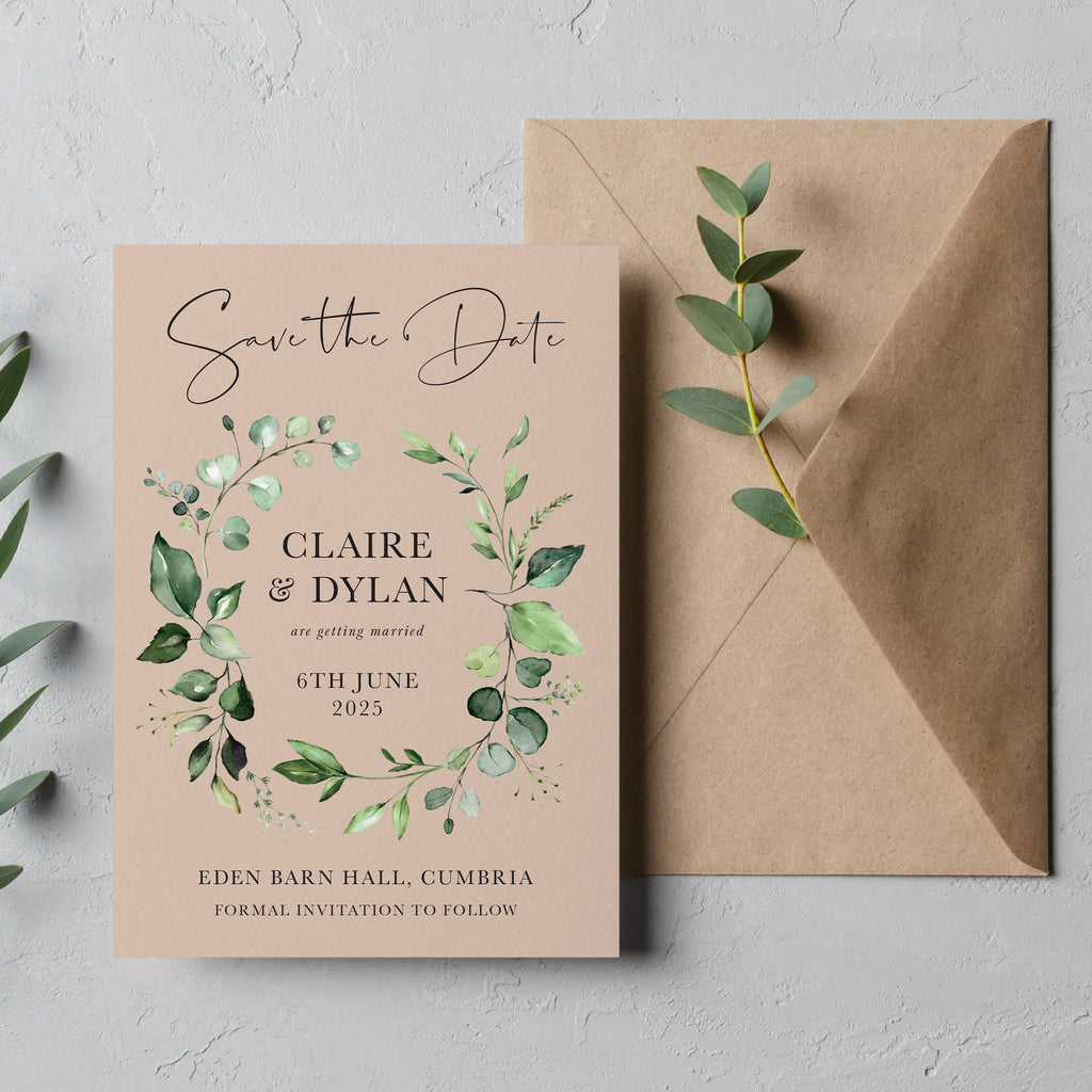 Evergreen Save the date cards ERGN100b