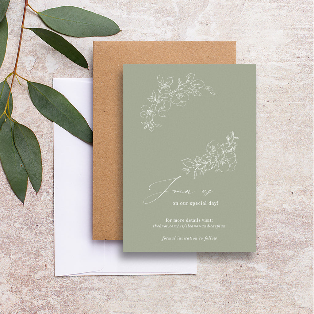 Blossom save the date backing card BLSM101