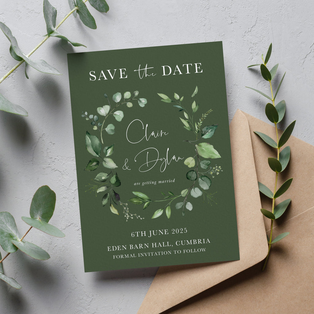 Evergreen Save the date card ERGN100