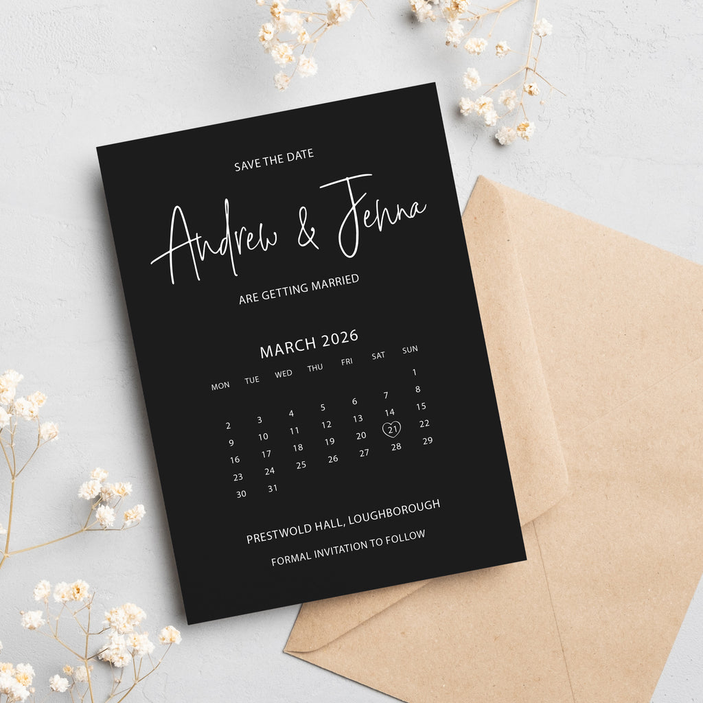 Calendar script save the date cards JENNA103