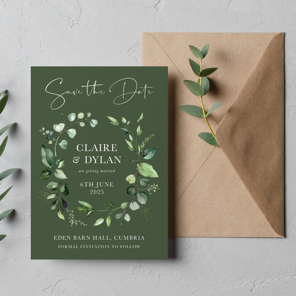 Evergreen Save the date cards ERGN100b