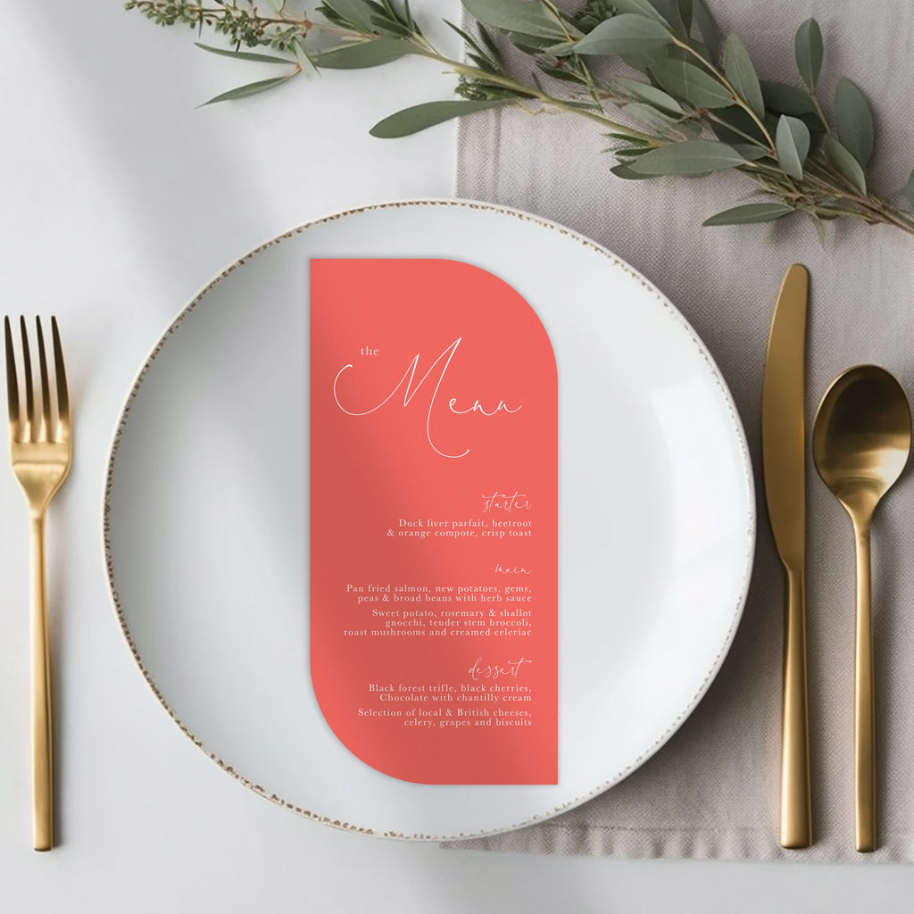 Annabel long menu cards
