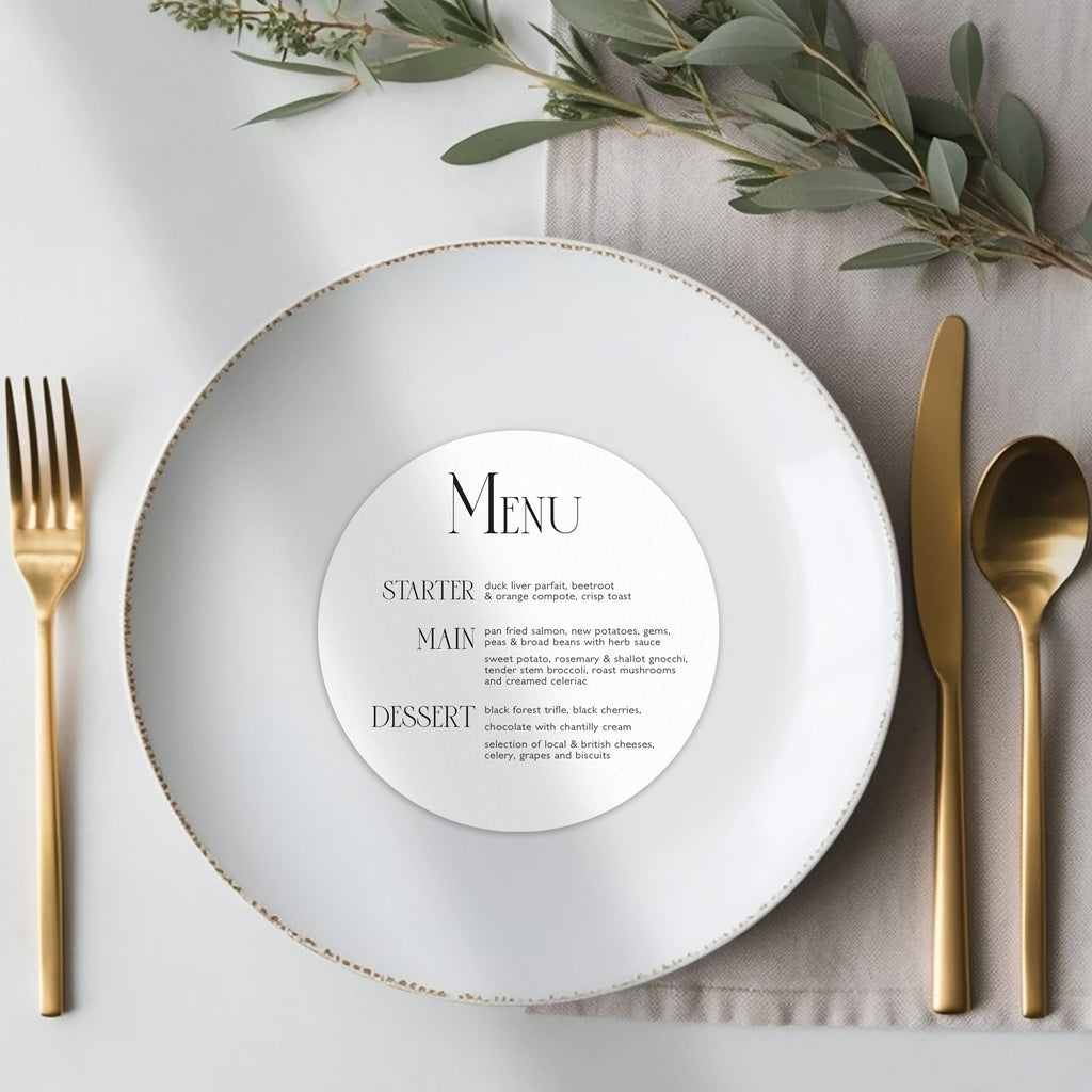 Clarice menu cards