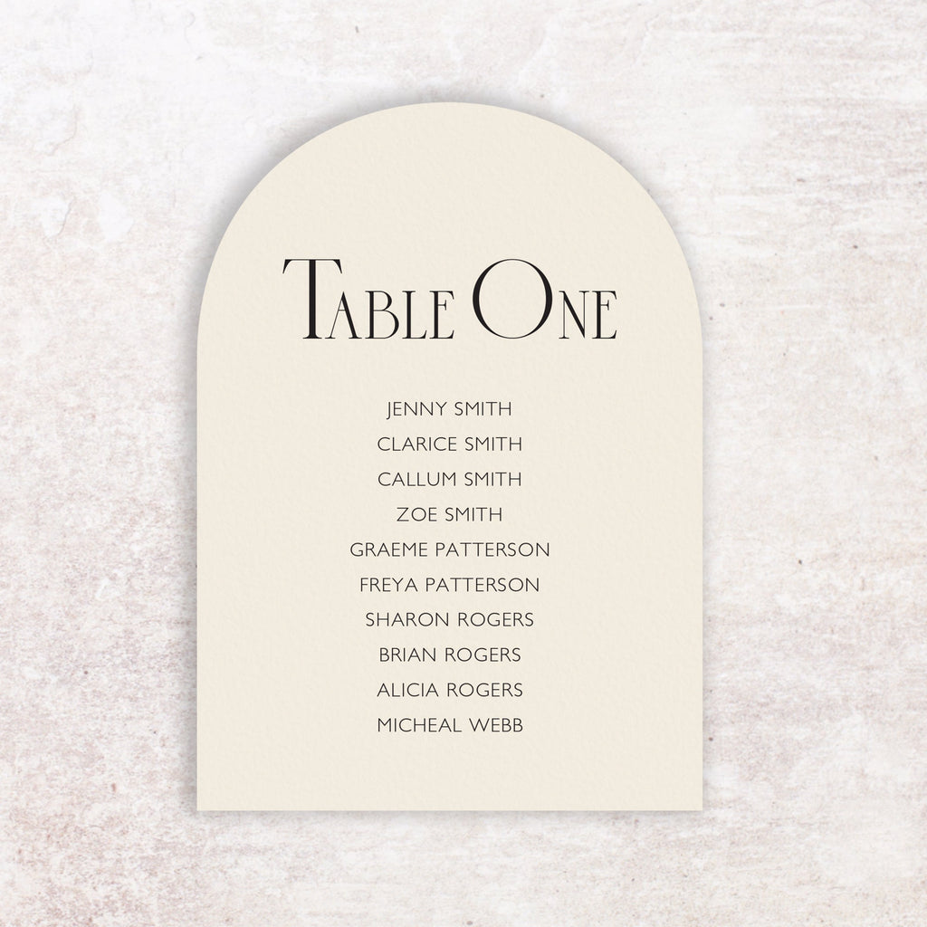 Clarice table plan cards