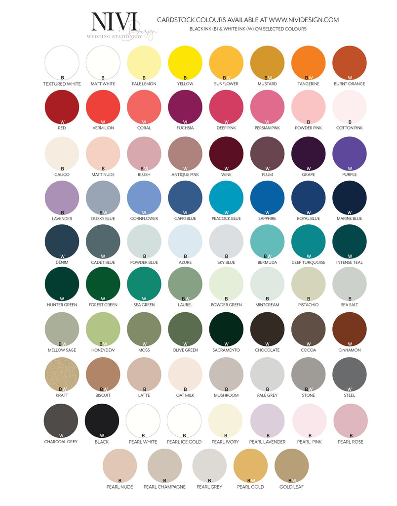 Stylish coloured save the date backing card Emily