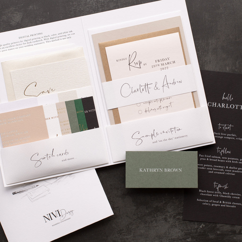 Foil Pressed Wedding Invitation Sample Pack