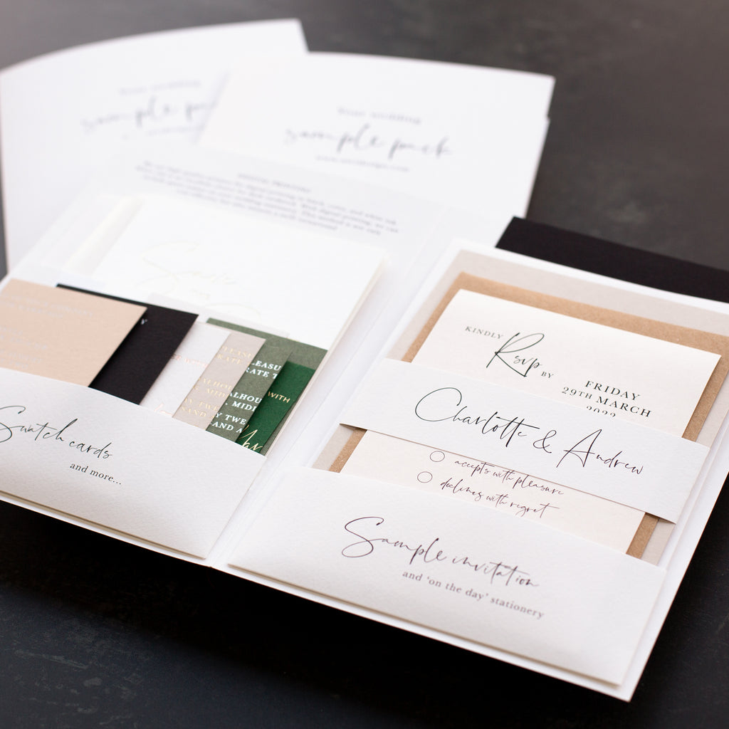 Foil Pressed Wedding Invitation Sample Pack
