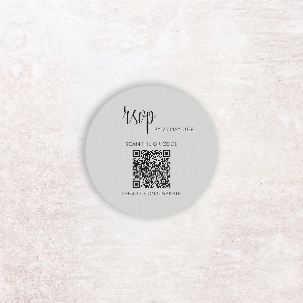 Gina RSVP QR code card