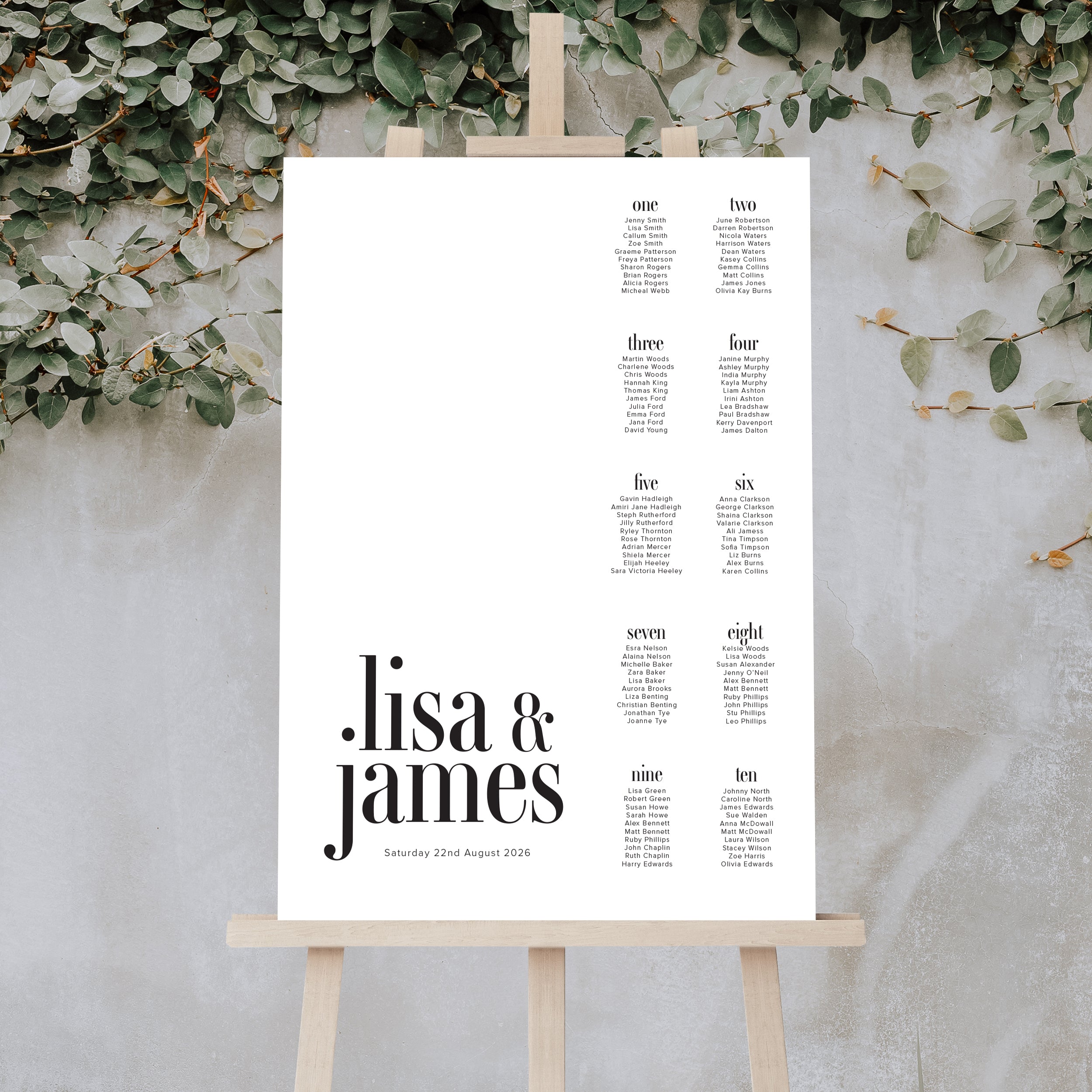 Table Plan Visual Lisa table plan – NIVI Design