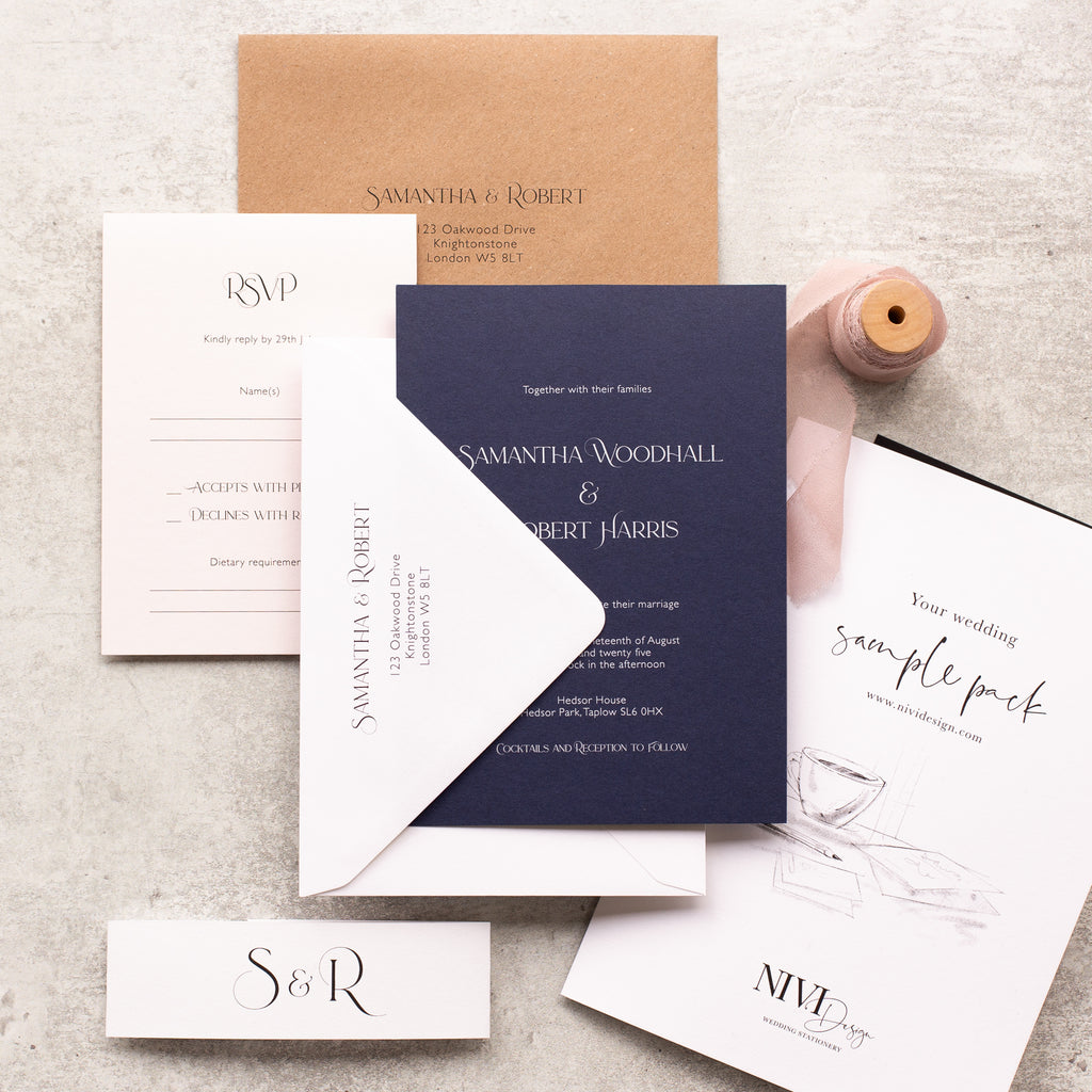 Coloured modern Wedding Invitation Sample Pack