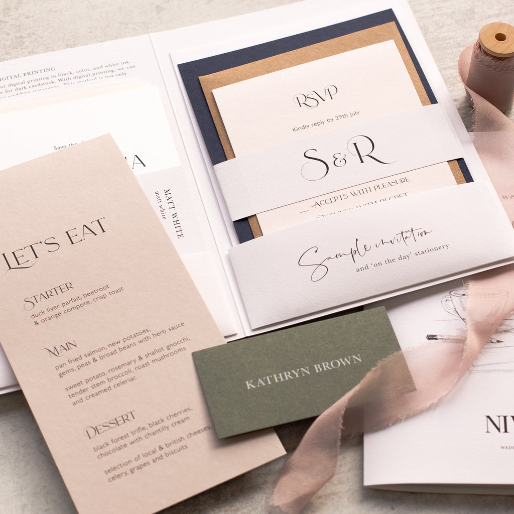 Coloured modern Wedding Invitation Sample Pack