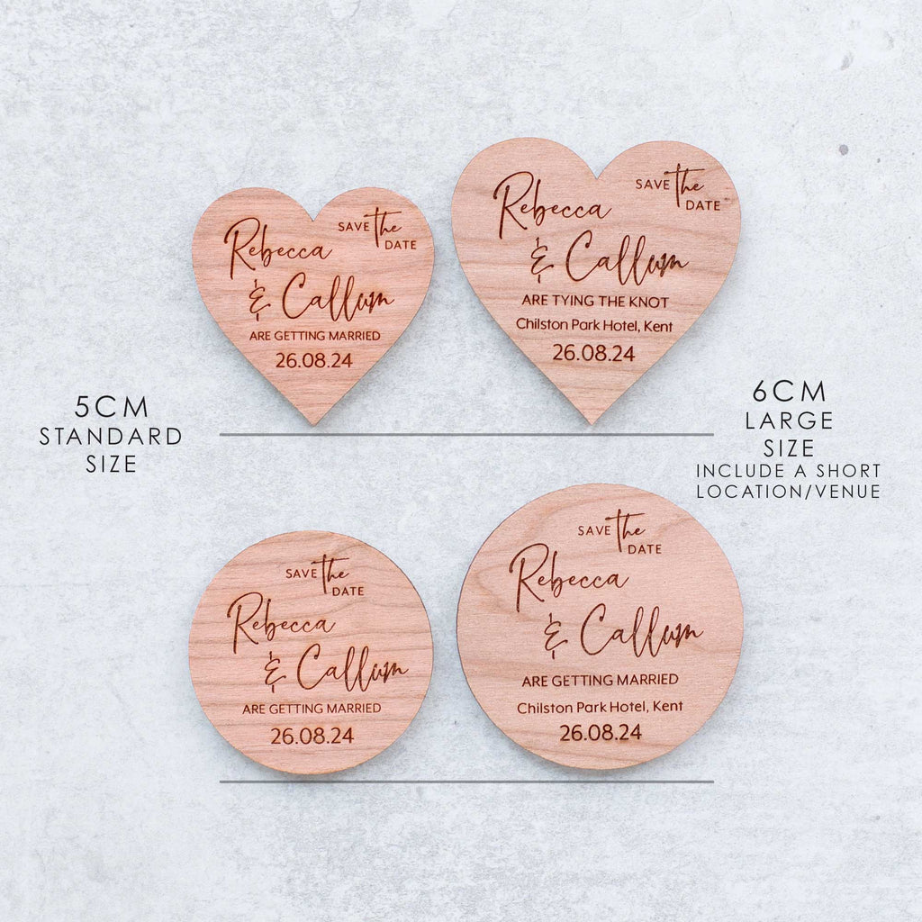 Heart Save The Date Magnets With Luxury Coloured Cards