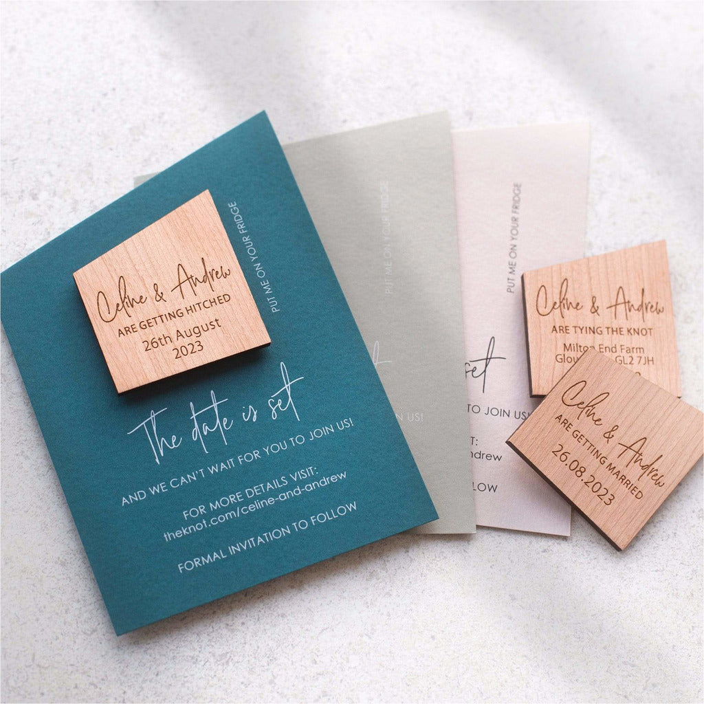 Angled save the date magnet with cards NIVI Design