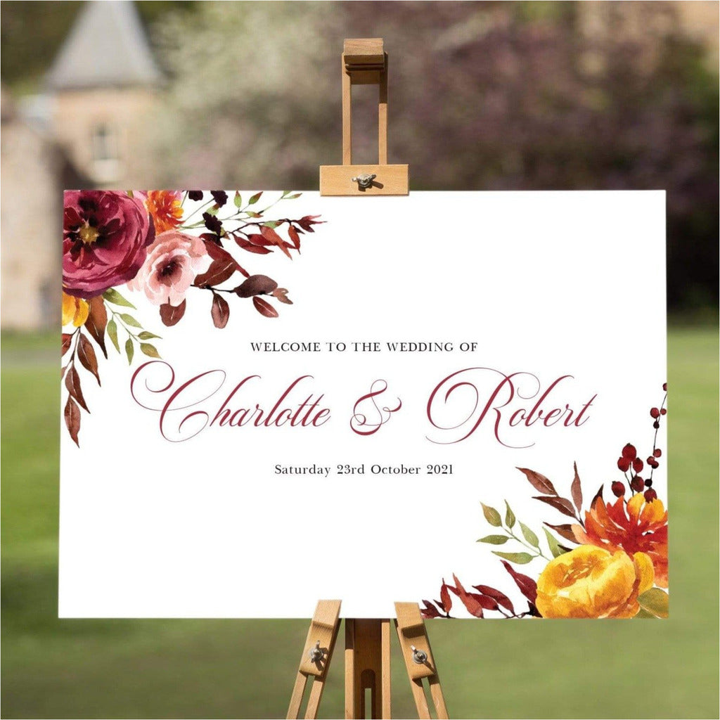 Autumn Fall Wedding Welcome Sign NIVI Design