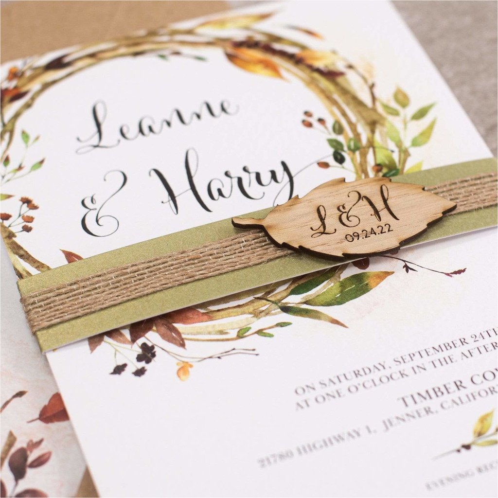 Autumn Fall Wreath Wedding Invitation NIVI Design
