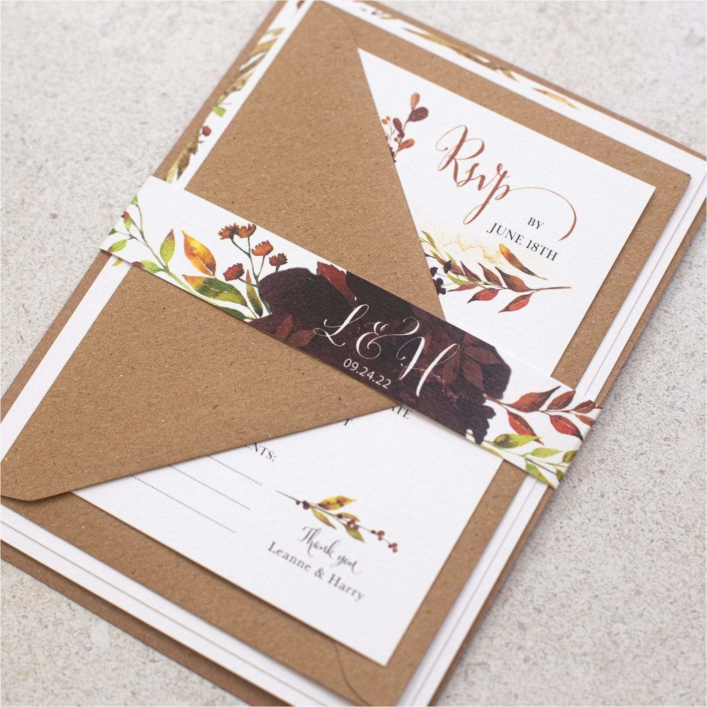 Autumn Fall Wreath Wedding Invitation NIVI Design