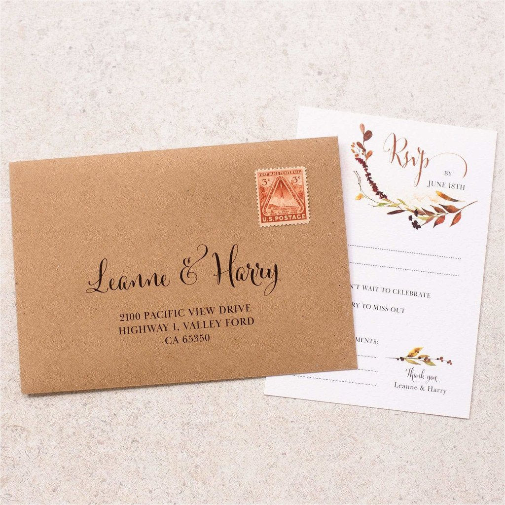 Autumn Fall Wreath Wedding Invitation NIVI Design