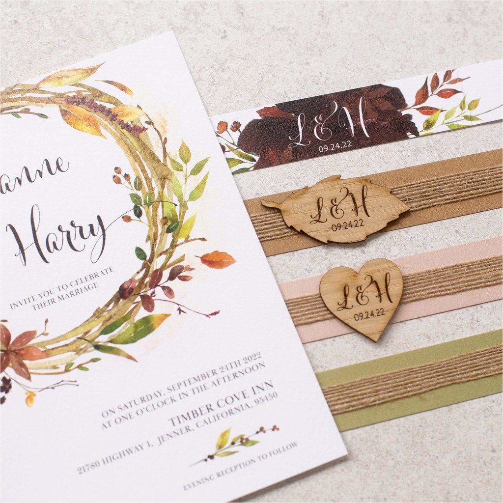 Autumn Fall Wreath Wedding Invitation NIVI Design