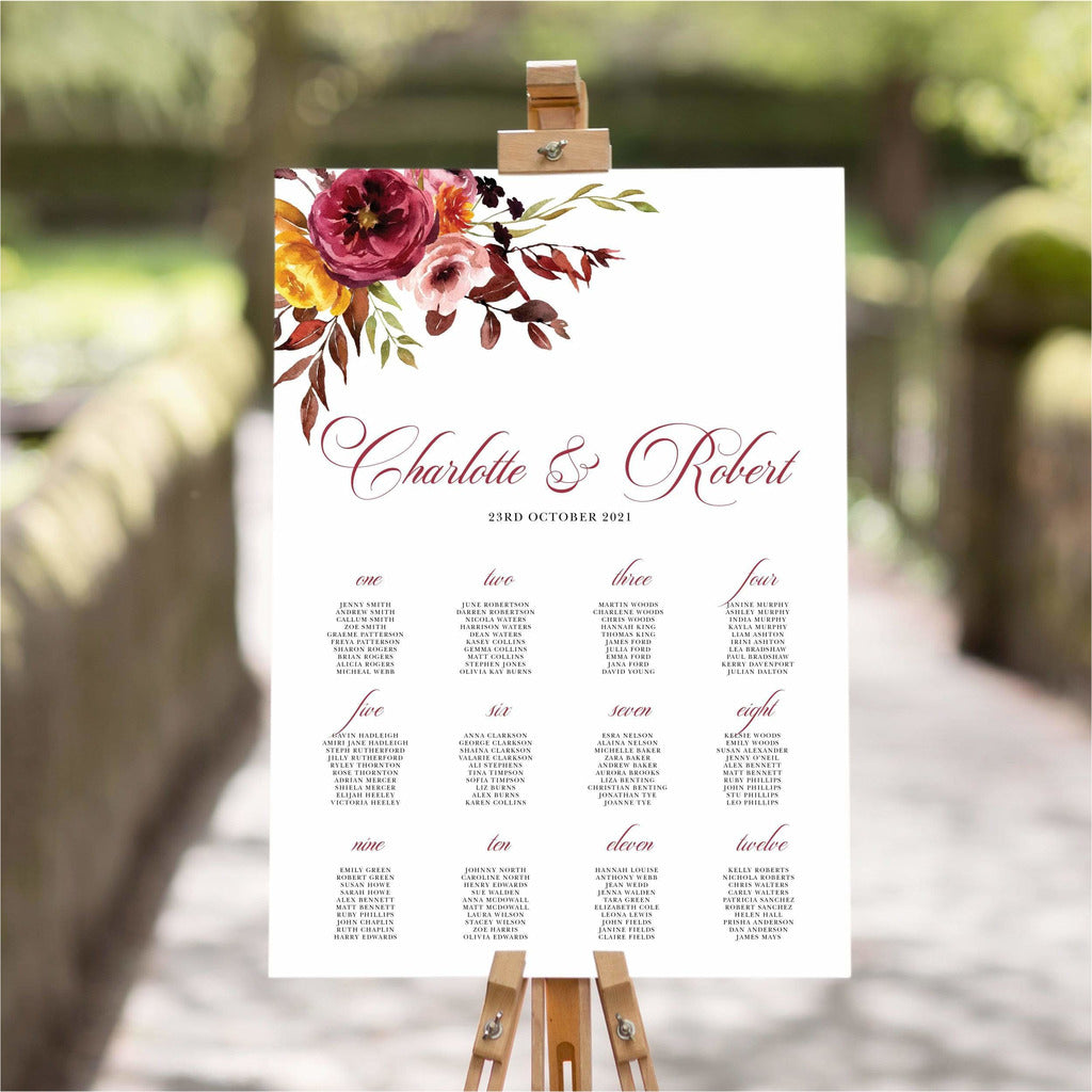 Fall Wedding Table Plan NIVI Design