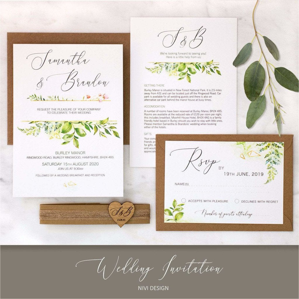 Foliage Wedding Invitation NIVI Design