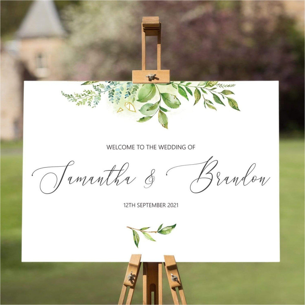 Foliage Wedding Welcome Sign NIVI Design