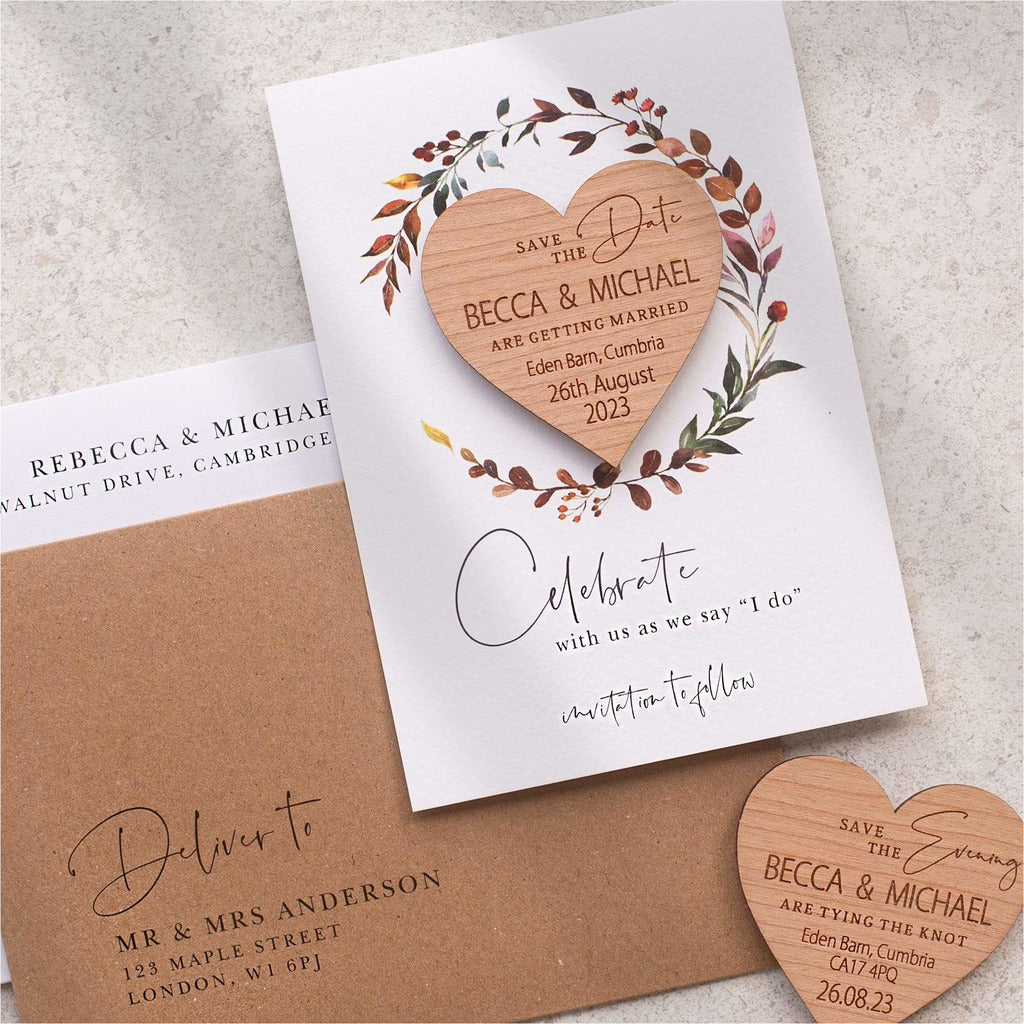 Four seasons save the date heart magnets NIVI Design