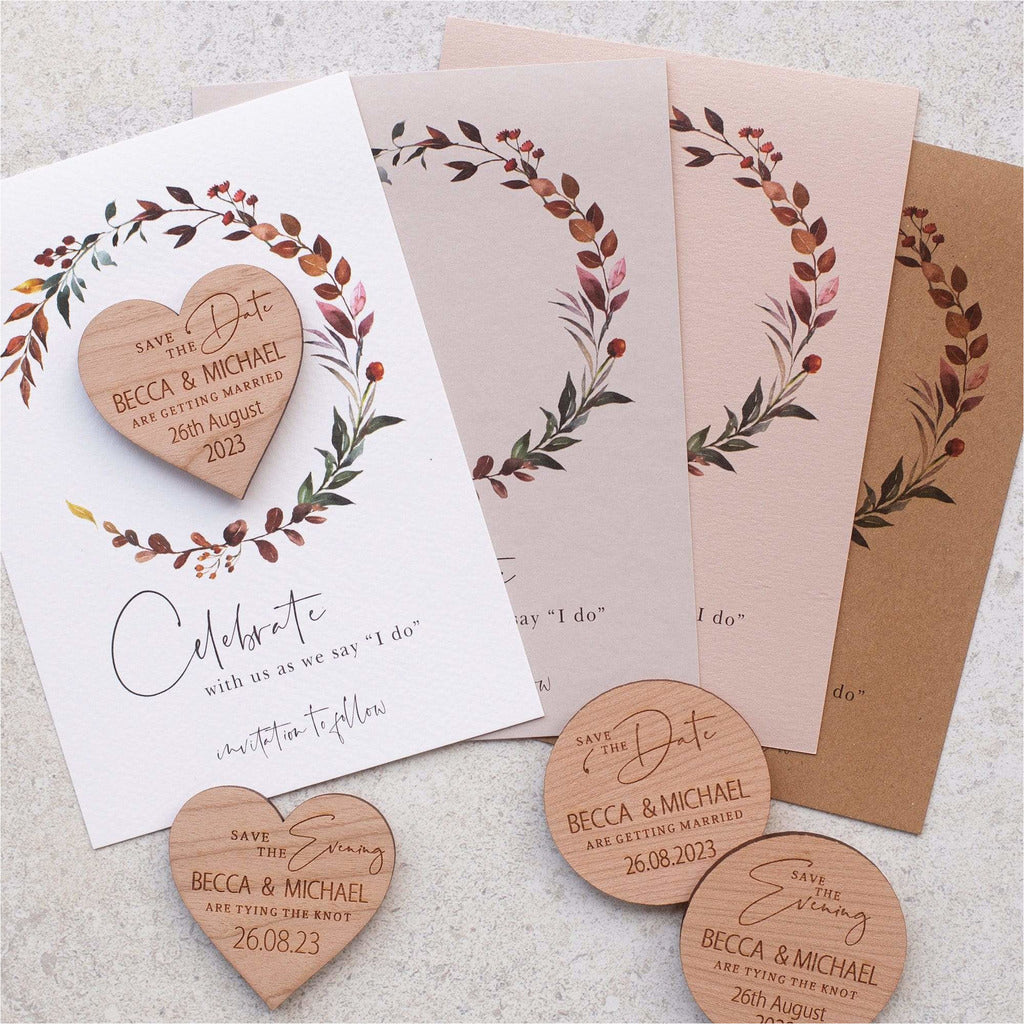 Four seasons save the date heart magnets NIVI Design