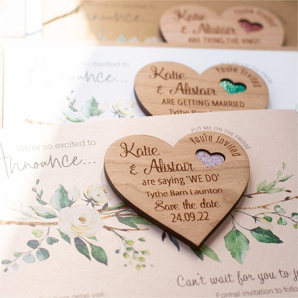 Luxury Rustic Save The Date Magnets With Cards NIVI Design