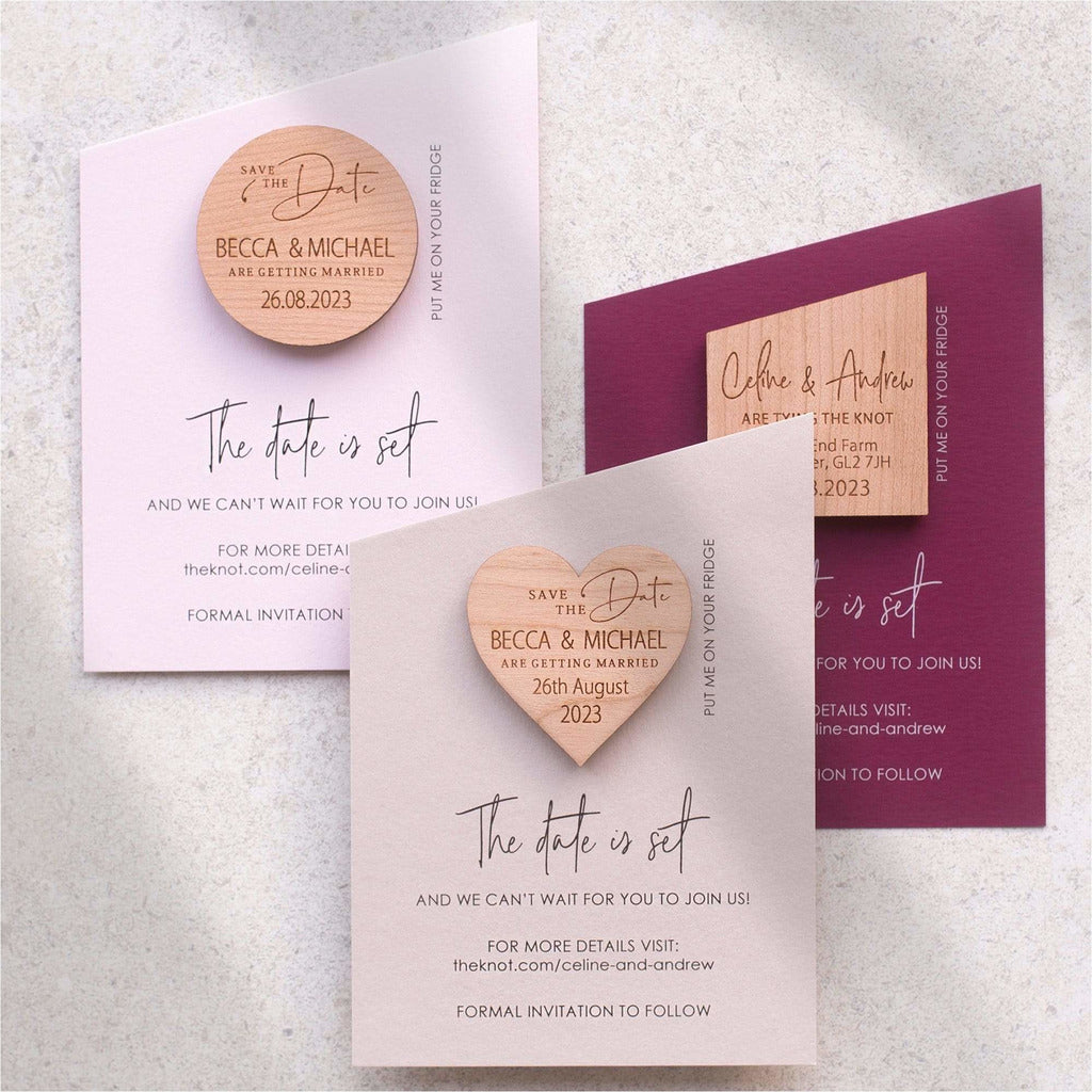 Modern angled save the date magnet NIVI Design