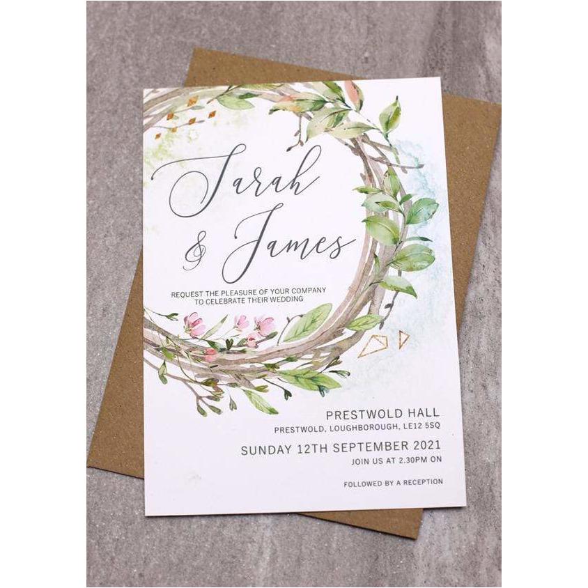 Rustic Wreath Wedding Invitation NIVI Design