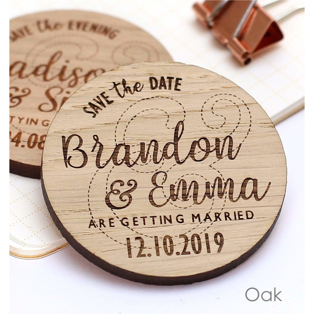 Wooden Save the Date Wedding Magnets NiVi Design