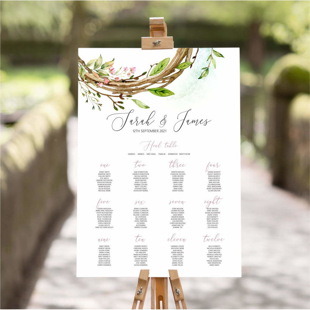 Wreath Wedding Table Plan NIVI Design